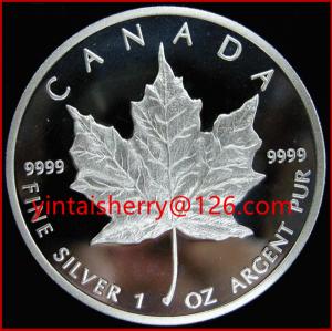 China Canada maple leaf 100% silver plated coin wholesale