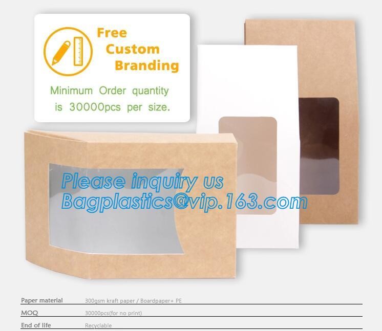 kraft paper sandwich box with window ,triangle sandwich box for packaging,Cardboard Box With Clear Window Burger Sandwic