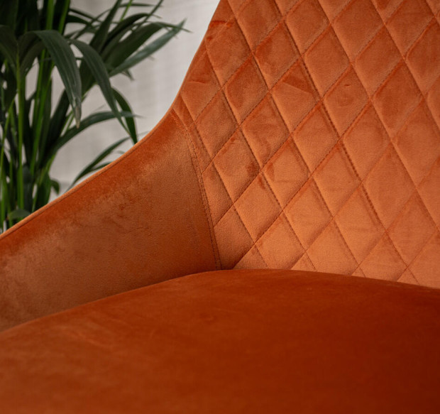 Industrial Yellow Velvet Comfortable Upholstered Office Chair With Padded Seat