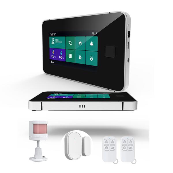 Quality Wi-Fi GSM Alarm System 433MHz Home Burglar Alarm with TFT Touch Keyboard Fingerprint Arming Temperature Humidity Display for sale