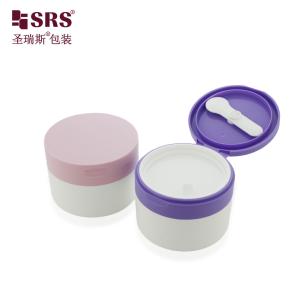 China SRS1 120g 150g Empty Injection White Matte Jar Container With Colored Flip Cap For Body Scrub wholesale