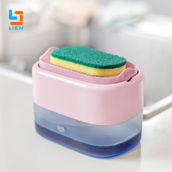 Quality 500ml Liquid soap sponge dispenser Hand Press For Kitchen Sink for sale