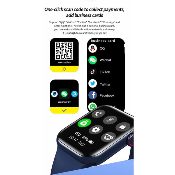 IWO7 IP67 Android Compatible Smartwatch With Pedometer and BP Monitoring