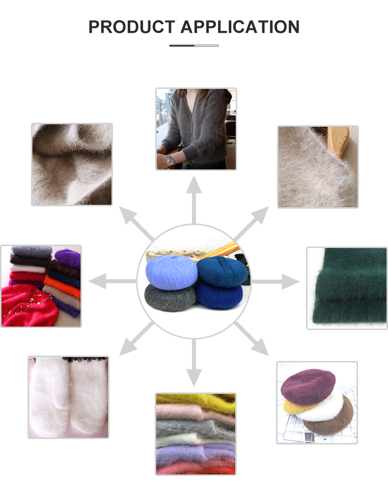 Wool Cashmere Blended Angora Mink Rabbit Fur Knitting Yarn For Sweater