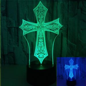 China custom oem Islam Christian religion Cross 3D Night Light Touch Remote table lamp child gift wholesale