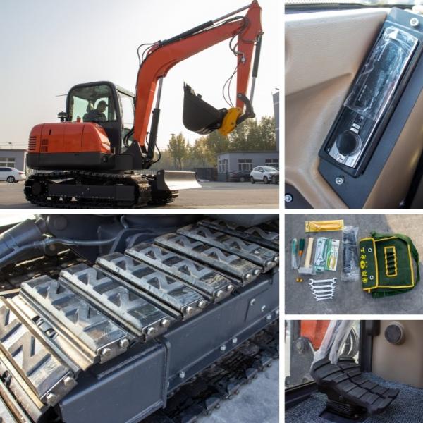 6T Efficient Small Hydraulic Excavator With 20f Container Load Capacity