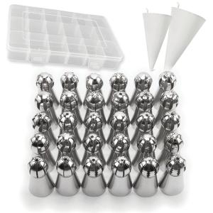 China Unique Sphere Ball Icing Tips Designs and 2 FREE Reusable Canvas Piping Bags wholesale