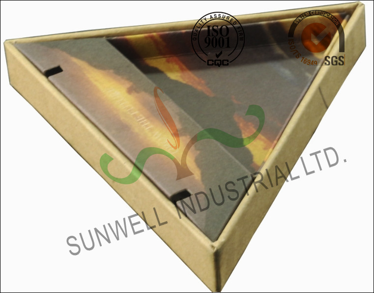 Triangle Handmade Mounting Custom Printed Corrugated Boxes With Hard Insert Cardboard