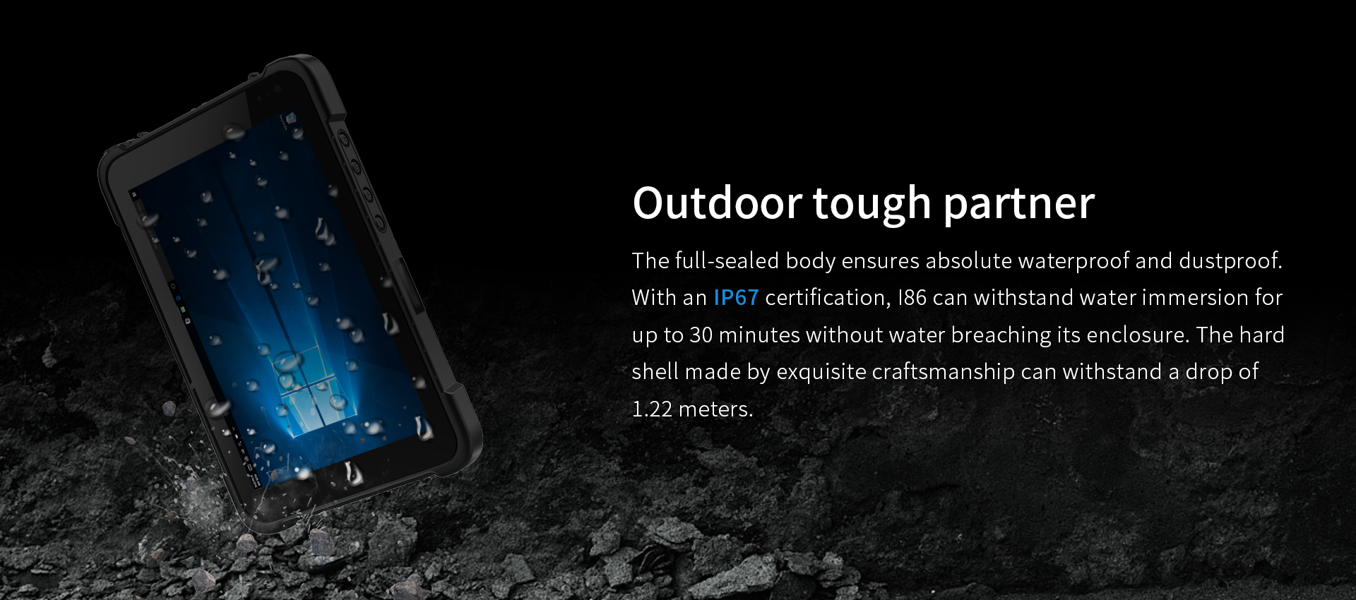 737g Industrial Rugged Tablets with NFC IP67 Waterproof 4G LTE 2D Barcode Scanner