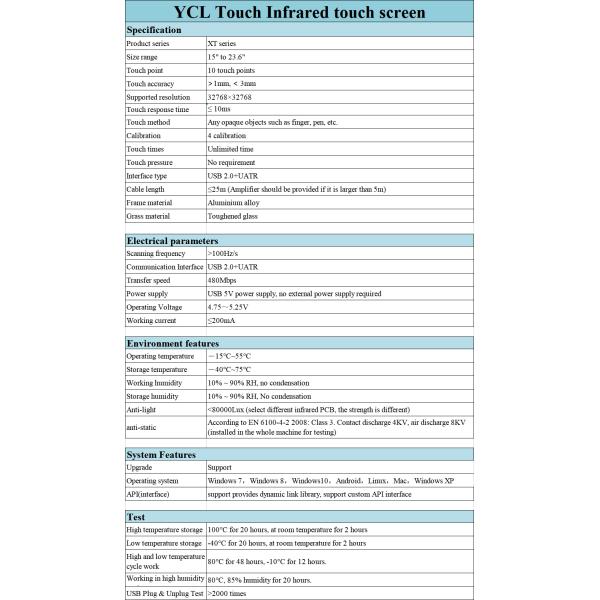YCLTOUCH factory directly supply 15.6 inch infrared touch screen for touch screen digital display