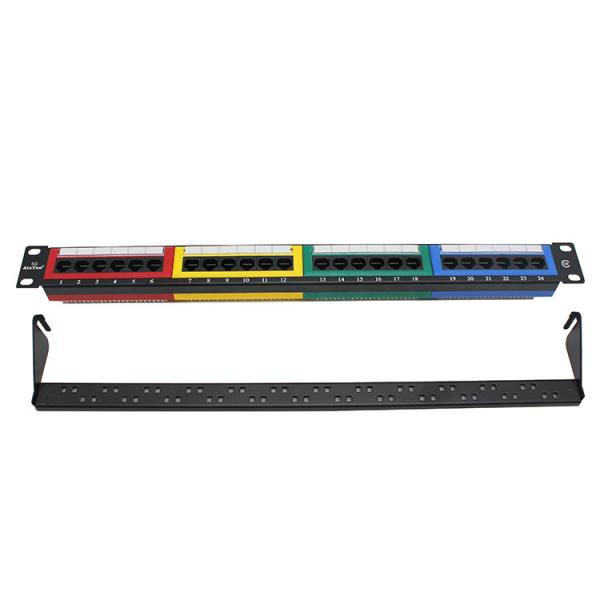 Quality 1U UTP RJ45 Cat6 Patch Panel 12 Port With Cable Management 19 Inch for sale