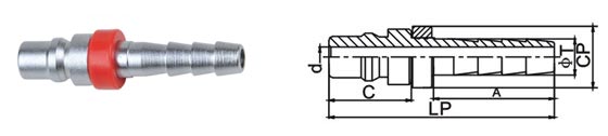 Steel Valve Locking Type Quick Release Pneumatic Connector LSQ-HX In Brass / Steel