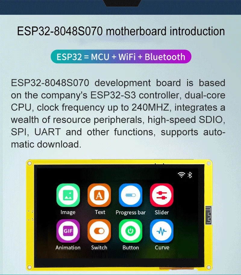 7.0 Inch ESP32 Display Module Wide Viewing Angle for Enhanced Display