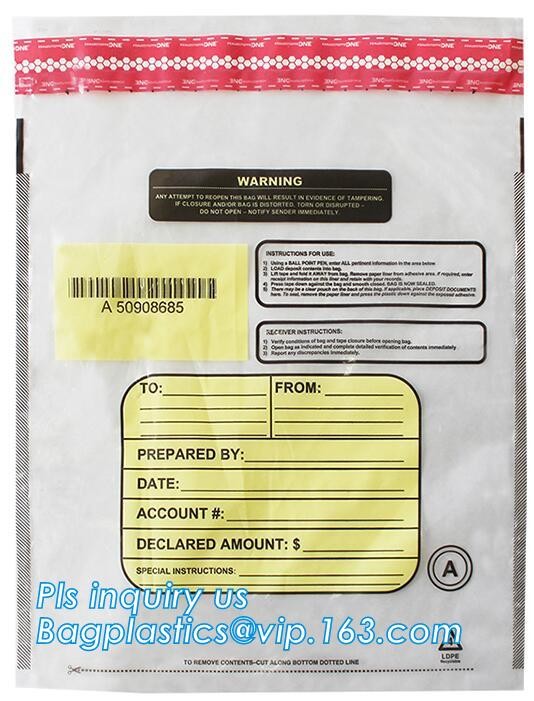 Plastic Money/Evidence Security Envelopes Cash Deposit Seal Bags, Bank Industrial Use cash security deposit bags, bageas
