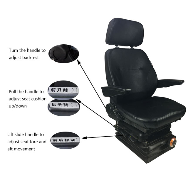 Damper Mechanical Seats , Oil Equipment Driller Room Colliery Vehicle Suspension Seat