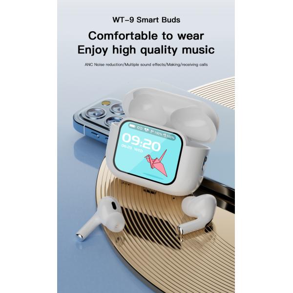 WT-9 Touch Screen Bluetooth Wireless Earphones Rechargeable APP Control
