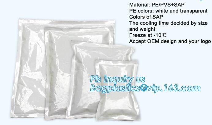 Liquid and fruit fresh keeping ice bag pack, bagged ice storage box for fresh vegetables, disposable ice cube bag for fr