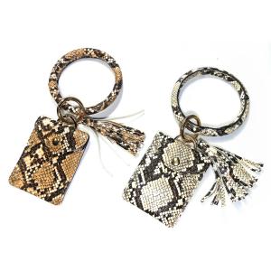 China Brass Plating Round Wristlet Keychain ROHS Approved With Wallet wholesale