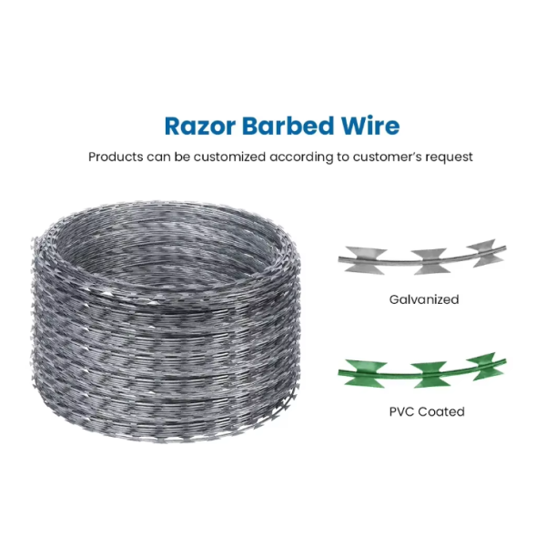 CBT-65 Hot Dipped Galvanized Razor Barbed Wire with 500mm Outer Diameter for Border Protection
