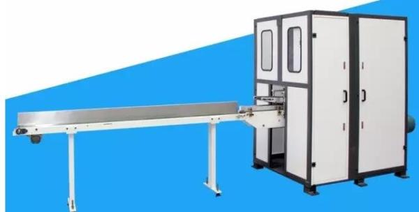 Quality Servo Motor Tissue Paper Cutting Machine Facial Tissue Log Saw Cutter PLC Control for sale