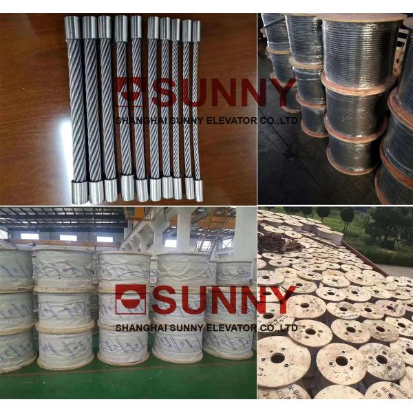 Passenger Lift / Traction System 6x19 Wire Ropes With Fiber Core