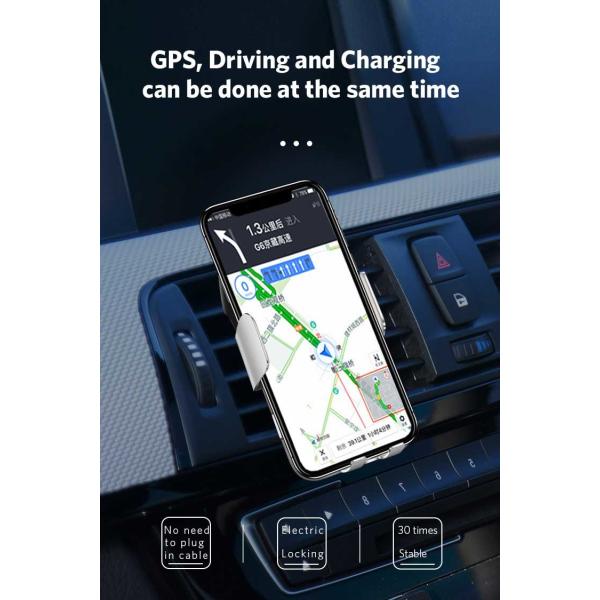 Air Vent Auto-Clamping Infrared Sensor Wireless Car Charger Mount Phone Holder