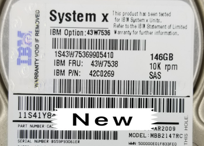 43W7536 43W7538 42C0269 IBM Hard Disk 146G 10K SAS 2.5 Inch 1 Year Warranty