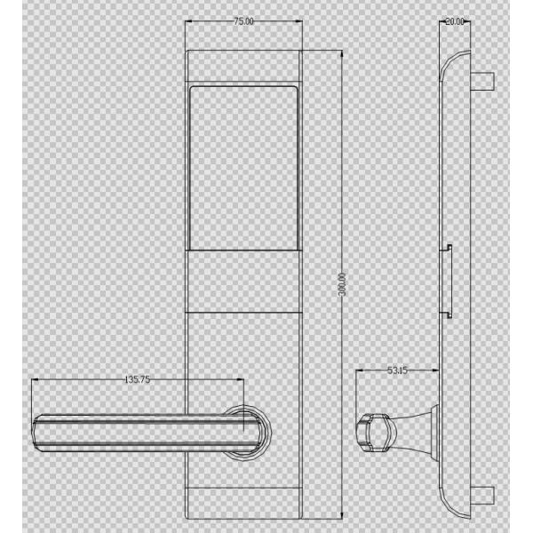 IC Card Electronic Hotel Door Lock Alkaline Battery With Encoder