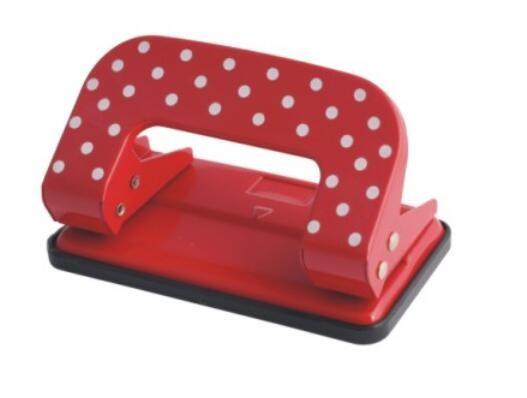Quality Factory Sales Red Color Point Printed 8mm Hole 2 Holes Paper Punch for sale