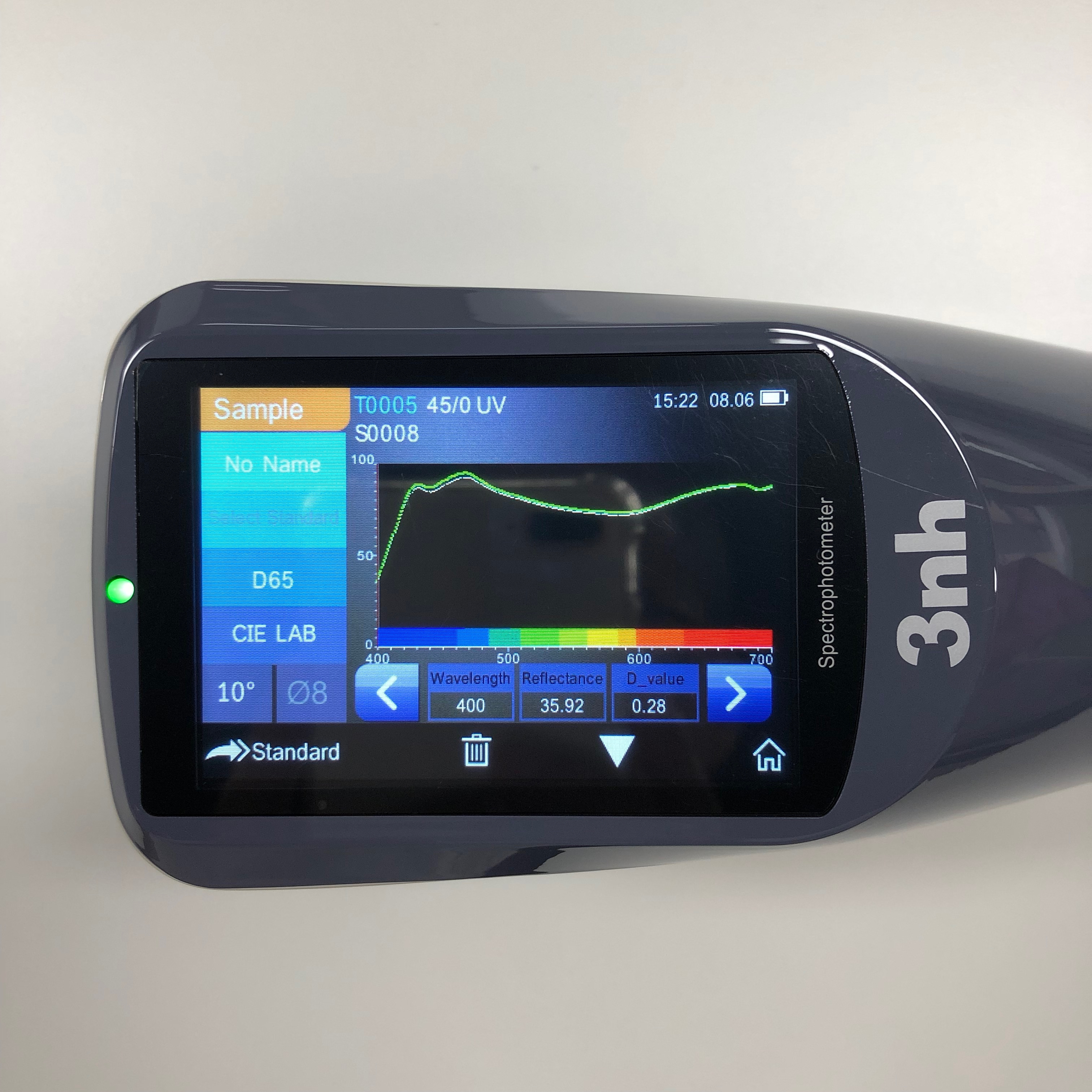 3nh YS4560 45/0 Spectrophotometer with dual apertures 8mm and 4mm for color measurement equal to CM25CG