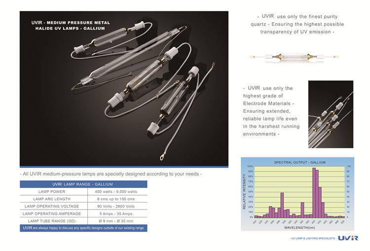 700V 3000W Ultraviolet Mercury Lamp For Offset Printing Machine
