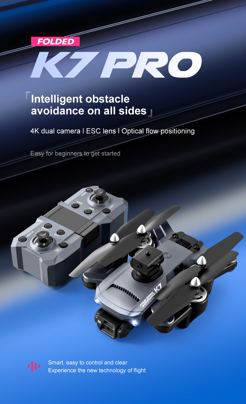 ESC HD Camera K7 Drone Optical Flow Positioning and Electrically Adjustable Remote Control for definition Aerial Photography