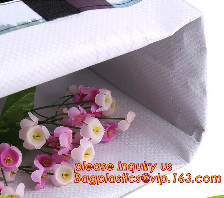 Wholesale eco reusable pp woven shopping bag with logo design,100% recyclable Ecological large capacity Durable fabric