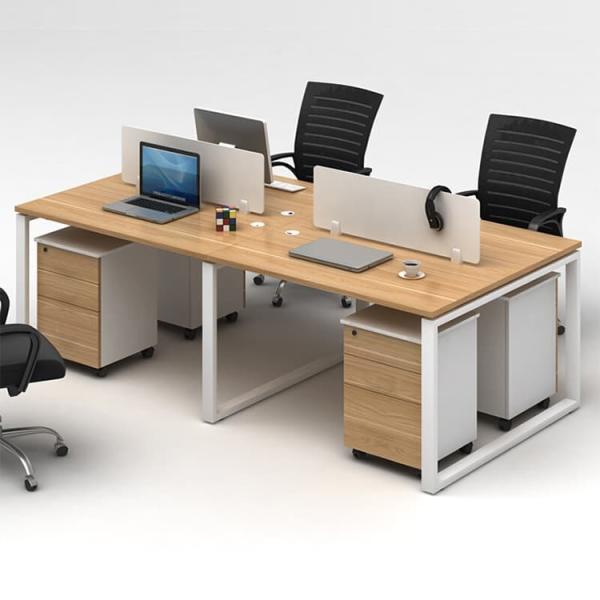 Quality 4 Way Linear Straight Office Desk Wood Modular Workstation Table for sale