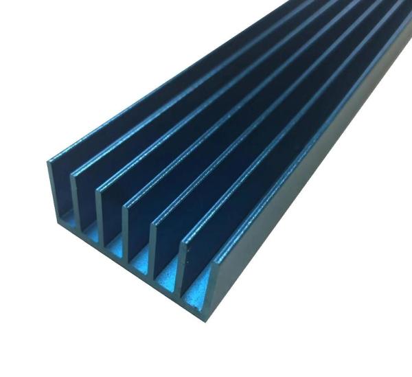Quality LED Extruded Aluminum Heat Sink Profile Blue Anodized Square Shape for sale