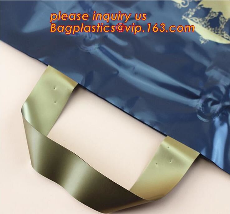 Promotional customized high quality soft loop plastic cloth bag,manufacturer custom soft loop handle polyethylene PE pla