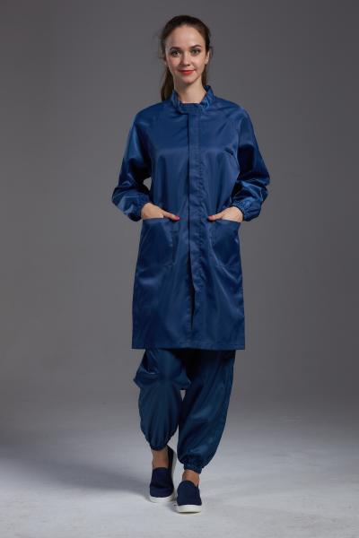 Quality Anti Static ESD Garment Resuable labcoat Class1000 straight open zipper stand collar durable small  in SMT Workshop for sale