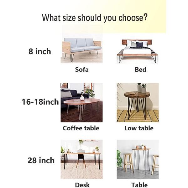 Sturdy Hairpin Coffee Table Legs with Screws and Hairpin Leg Protector Morden Style