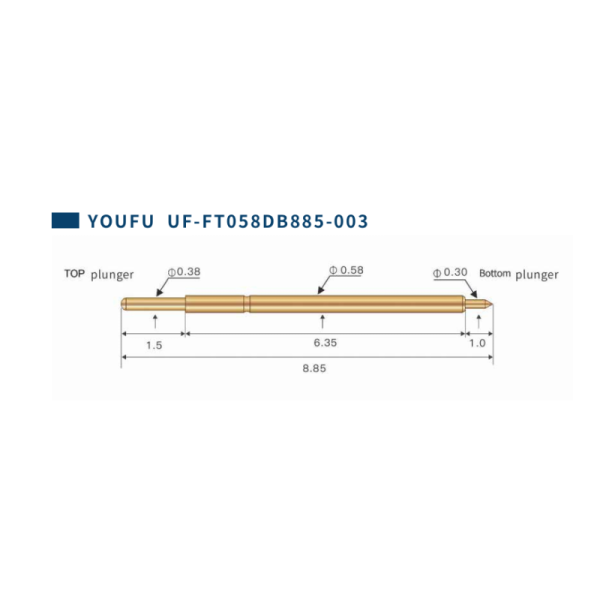 Gold Plated Spring Test Probe with 2A Current Rating and Custom Sizes for PCB Testing
