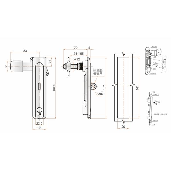 Zinc Alloy Cabinet Swing Handle Locks For Korea