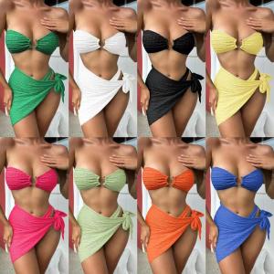 China Special Fabric Three Piece Swimwear Bikini Ladies Swimsuit 3 Piece wholesale