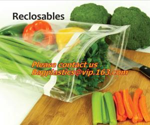 Food Vegetable Storage Bag Airtight Zip Lock Bags, Clear Zip Lock Bags Zipper Poly Bags with Rectangle Unilateral 0.03 m