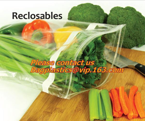 Quality Food Vegetable Storage Bag Airtight Zip Lock Bags, Clear Zip Lock Bags Zipper Poly Bags with Rectangle Unilateral 0.03 m for sale