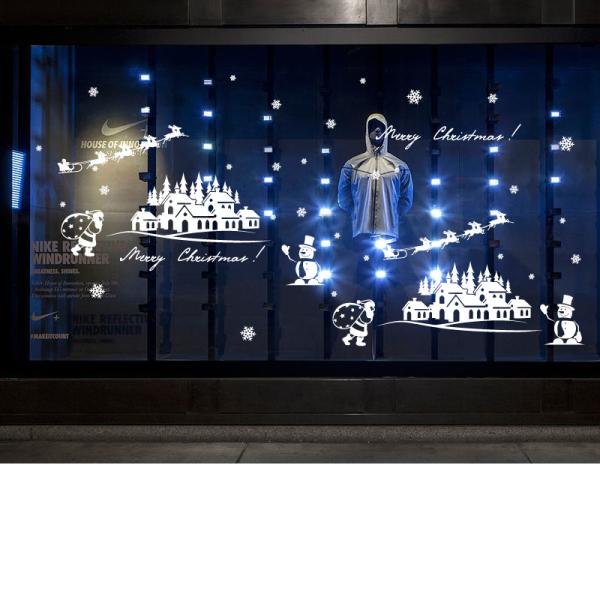 Santa Claus Snowman Christmas Decorations Wall Stickers Bedroom Home Decoration