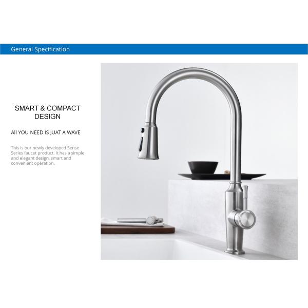 High Arch Touchless Smart Kitchen Faucet Gooseneck Pull Down Kitchen Faucet