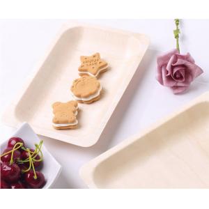 Biodegradable Rectangular Disposable Wooden Plates tableware 200×125×20mm