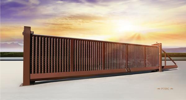 Quality Villa Security Galvanized Trackless Automatic Sliding Gates With Mesh / Partition for sale