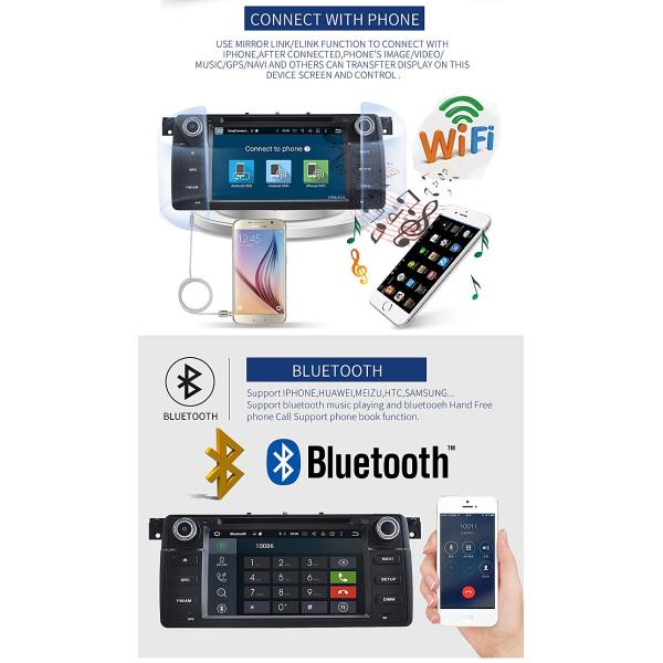 BT 3G WIFI Rear Camera AUX Bmw E90 Dvd Player With Gps Navigation LD8.0-5769