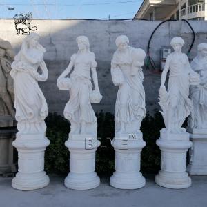 China White Marble Life Size Four Seasons Statues Greek Garden Goddess Sculpture Classic Women Outdoor European Style on sale