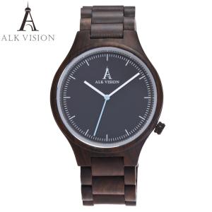 China ALK Vision Mens Wood Watch Black Women Watches Couples Clock Real Wooden Watches Natural Wood Men Watch Top Brand Men wr wholesale
